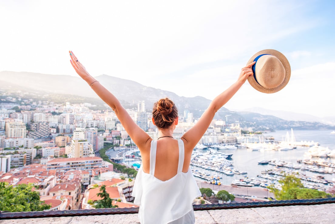 Woman traveling in Monaco